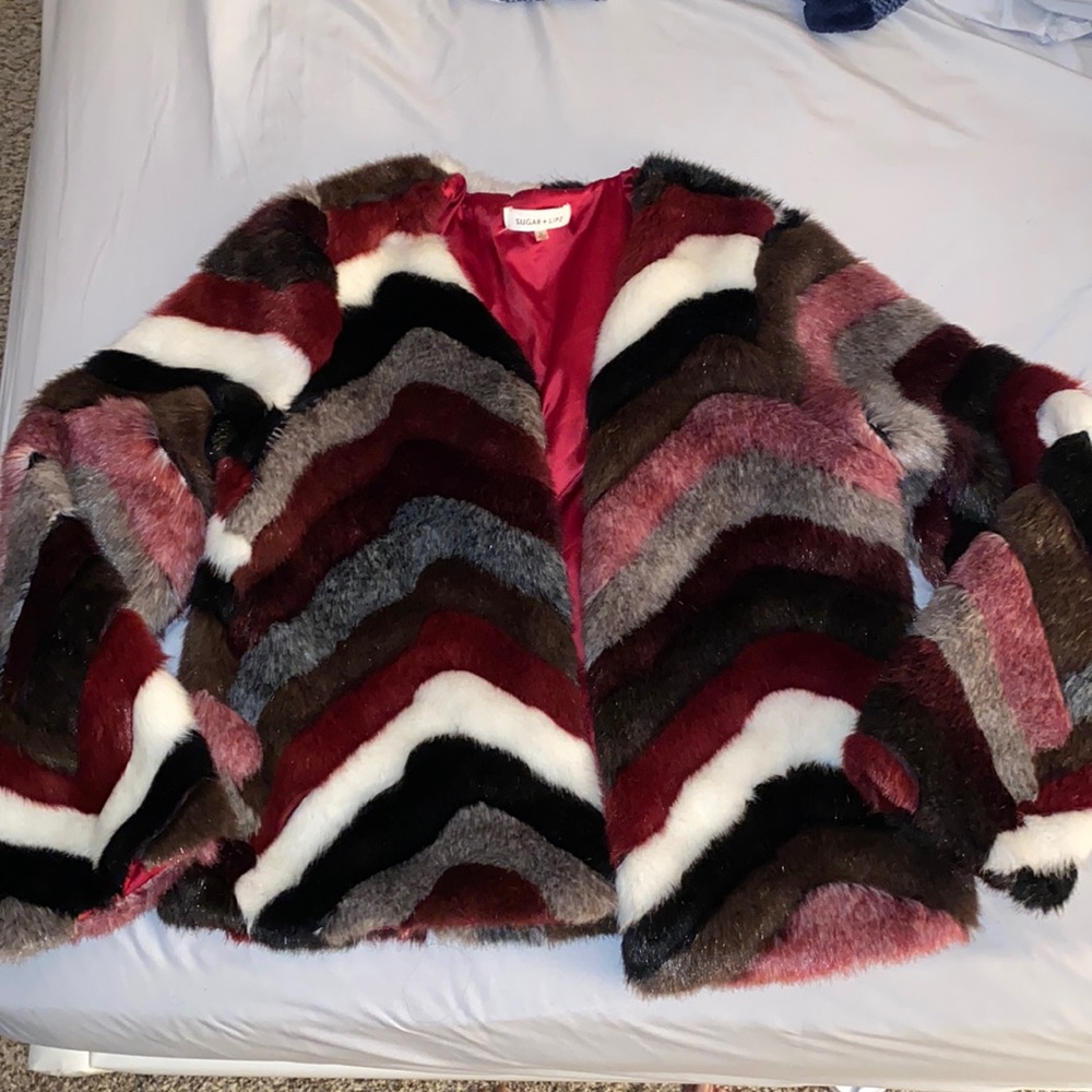 Faux fur multi color jacket